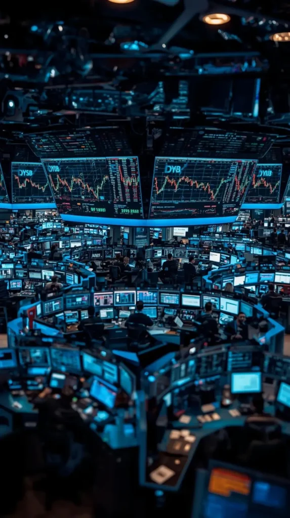 Crypto and investment trading platform dashboard on screen